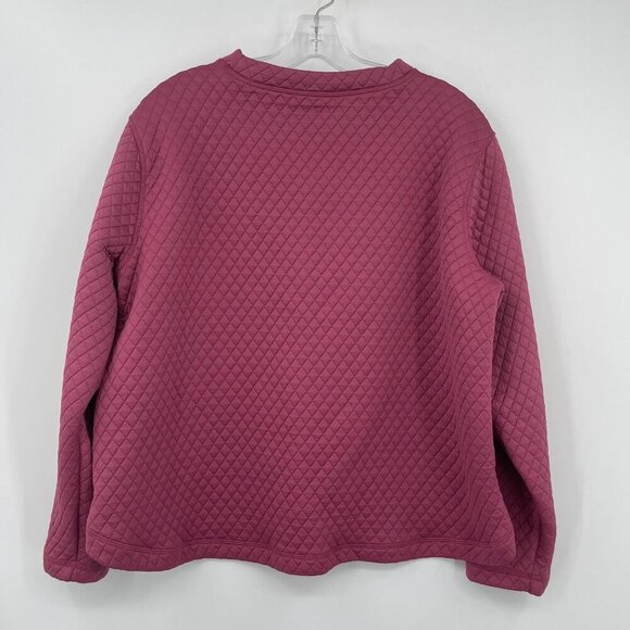 Eddie Bauer Quilted Pull Over Sweatshirt Top Womens XL Gorpcore Dusty Pink Mauve - Picture 3 of 9